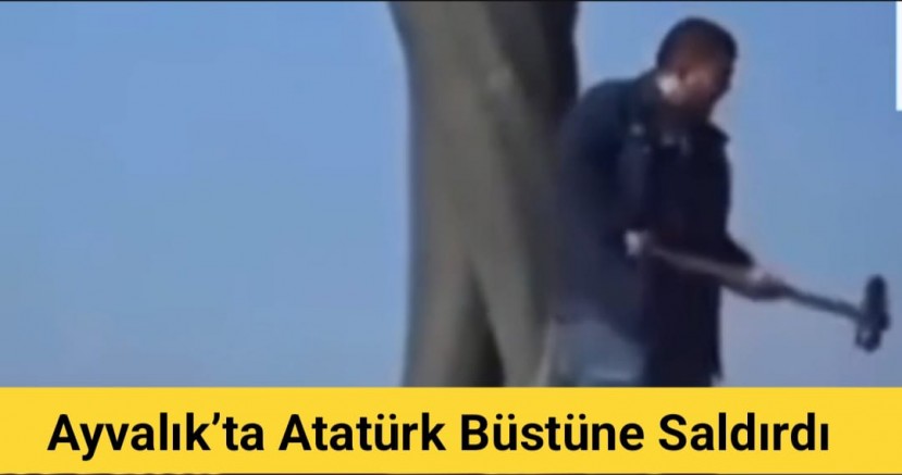 Ayvalık’ta Atatürk Büstüne Saldırıya Vatandaşlardan Müdahale