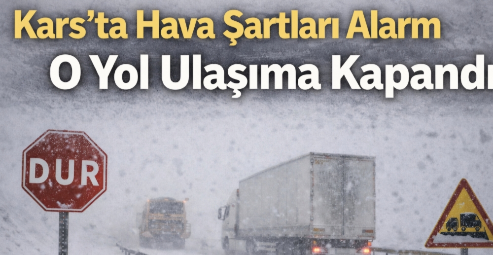 Kars’ta Hava Şartları Alarm Verdi: O Yol Ulaşıma Kapandı