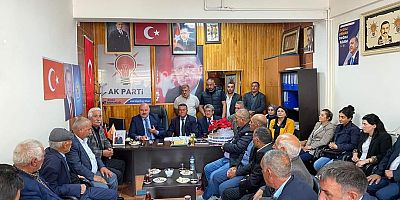 AK Parti Kars İl Başkanı Muammer Sancar ve Heyeti, Digor İlçe Başkanlığına Atanan Casim Zan'ı Ziyaret Etti