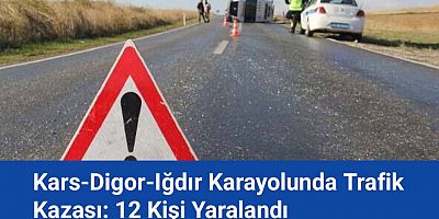 Kars-Digor-Iğdır Karayolunda Trafik Kazası: 12 Kişi Yaralandı