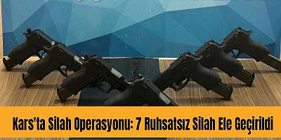 Kars'ta Silah Operasyonu: 7 Ruhsatsız Silah Ele Geçirildi