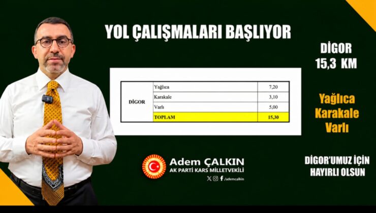 Digor’a 15,3 Kilometrelik Yol Müjdesi! Adem Çalkın’dan Önemli Yatırım