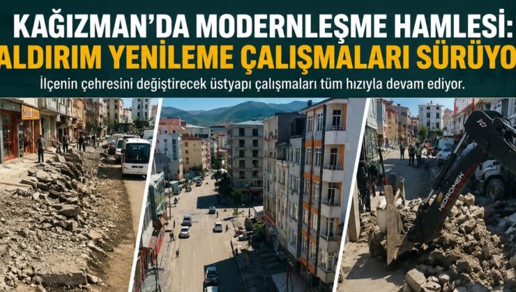 Kağızman’da Modernleşme Hamlesi: Kaldırım Yenileme Çalışmaları Aralıksız Sürüyor