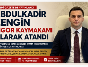 Abdulkadir Zengin Digor Kaymakamı Olarak Atandı