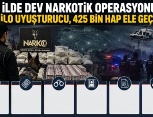 71 İlde Dev Narkotik Operasyonu: 832 Kilo Uyuşturucu, 425 Bin Hap Ele Geçirildi