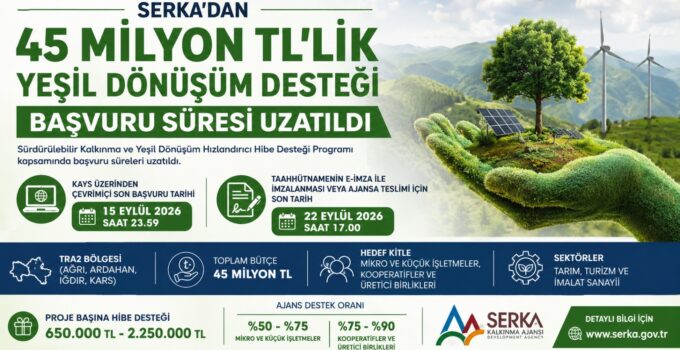 SERKA’da Yeşil Dönüşüm Hibe Programında Başvuru Süresi Uzatıldı