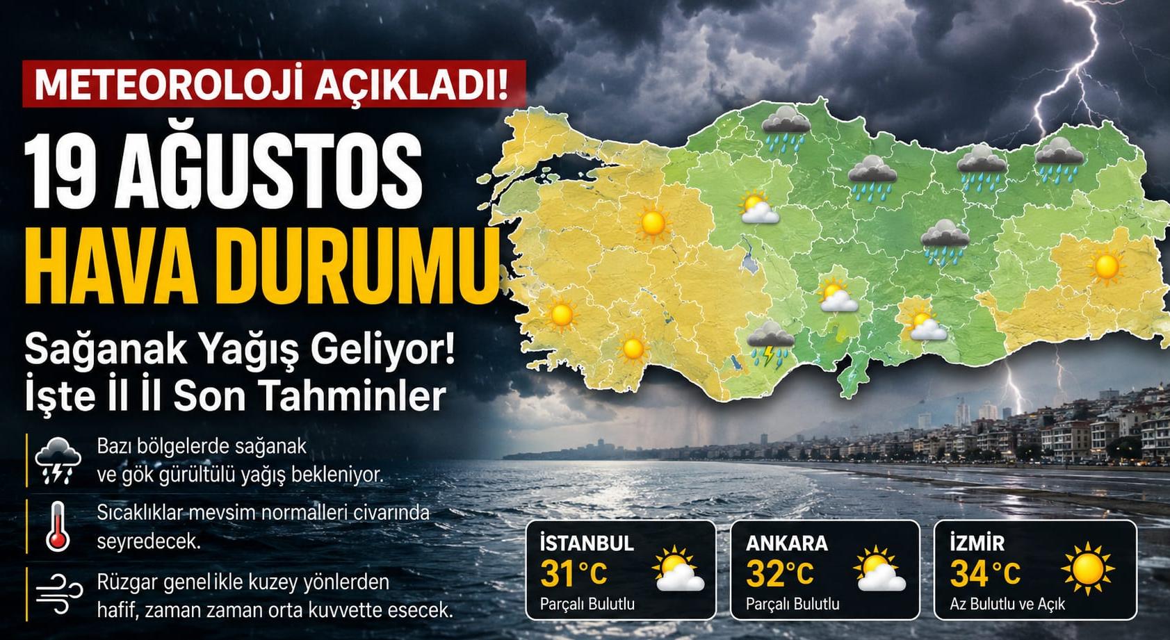 Sağanak Yağış Geliyor! İşte İl İl Son Tahminler
